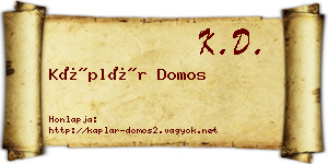 Káplár Domos névjegykártya